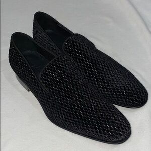 Massimo Matteo Men's Black Slip-On Dress Loafers-Size 10m